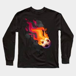 Flaming Football Long Sleeve T-Shirt